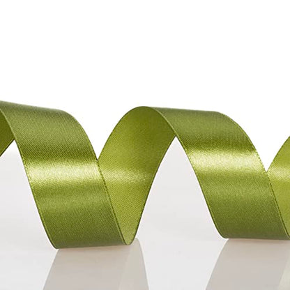 1 Inch Moss Green Solid Satin Ribbon for Gift Wrapping