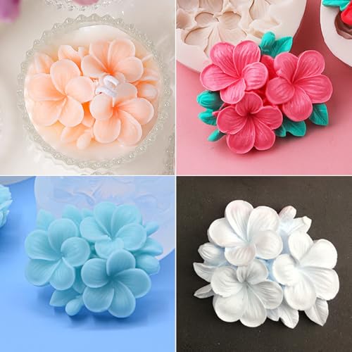 2PCS Flower Silicone Mold 3D Cute Flower Resin Candle Molds for Candle Making Silicone Fondant Chocolate Cake Decorating Mold Candle Soap Wax Resin Concrete Clay Casting Craft Mould