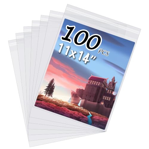 100Pack Acid Free Crystal Clear Sleeves Storage Bags for 11x14 Photo
