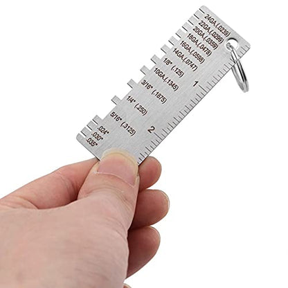 Wire Metal Sheet Thickness Gauge Stainless Steel Welding Gage Plated Size Inspection Tool Wire Metal Sizes Thickness Gauge