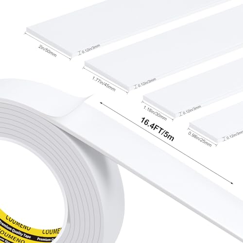 White Foam Tape Weather Stripping Sealing Sponge (16.4 Foot)