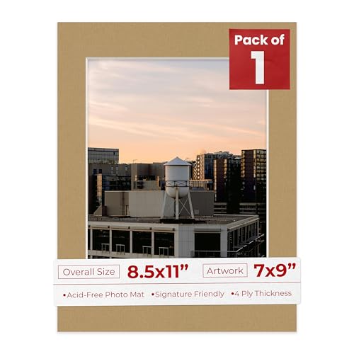 8.5x11 Mat Bevel Cut for 7x9 Photos