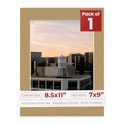 8.5x11 Mat Bevel Cut for 7x9 Photos