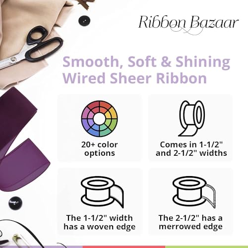 Sheer Organza Wired Ribbon (75 Foot)