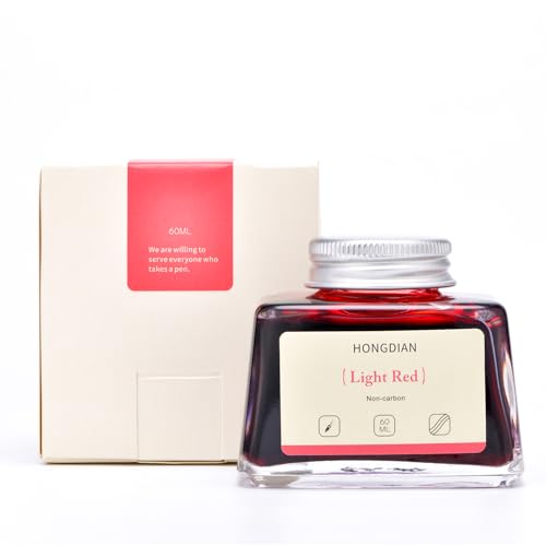 Hongdian Fountain Pen Bottled Ink Light Red Color