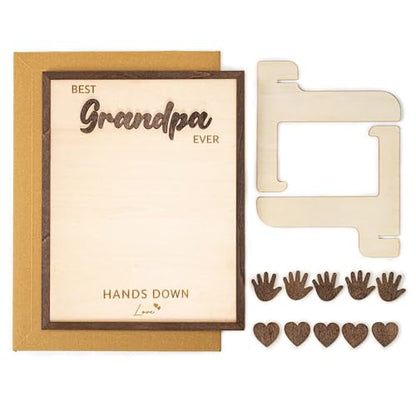 Best Grandpa Ever Hands Down Sign Wooden Handprint Frame DIY Gifts