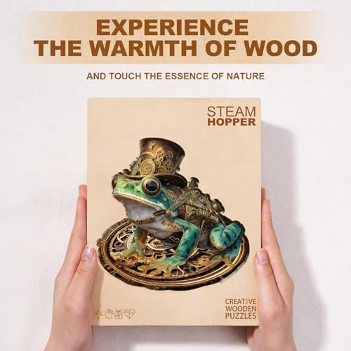 Steam Hopper Frog Puzzles Adults Gifts for Women Men Wooden 210 Pieces 13.4 x 13.0in