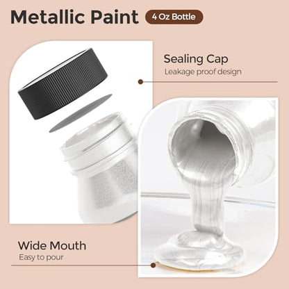 Metallic Pearl White Acrylic Paint (4 Fl Oz)
