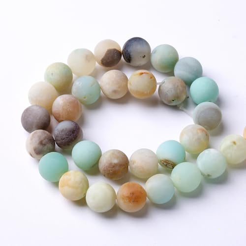 4mm 86pcs Frosted Amazonite Natural Stone Round Loose Beads for Jewelry Making DIY Bracelet Necklace