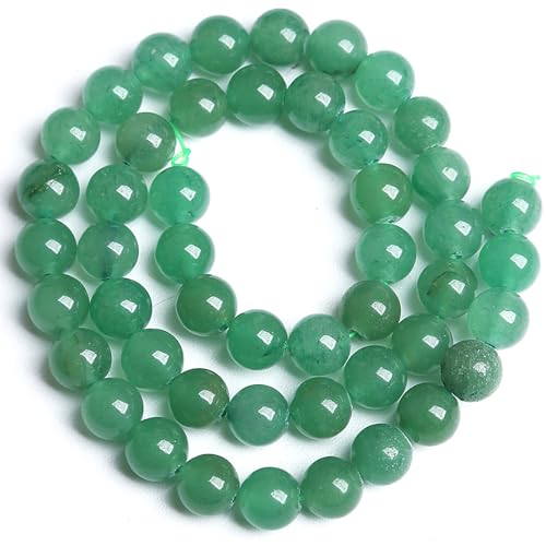 72PCS 10MM Natural Green Aventurine Beads Natural Gemstone Crystal Energy Stone Beads for Jewelry Making DIY Bracelet Necklace 2 Strand 32"