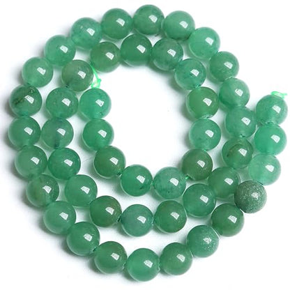 72PCS 10MM Natural Green Aventurine Beads Natural Gemstone Crystal Energy Stone Beads for Jewelry Making DIY Bracelet Necklace 2 Strand 32"