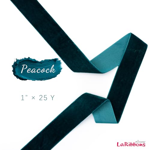 Teal Blue Velvet Ribbon