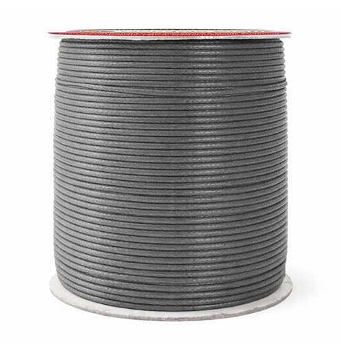 2mm Traffic Gray Waxed Cord
