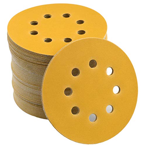 5-Inch 8-Hole Hook and Loop Sanding Discs 400-Grit, 100-Pack (100 Count)