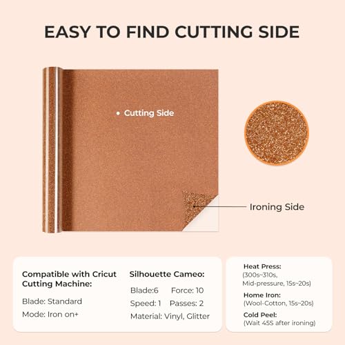 Bronze Glitter HTV Vinyl Roll