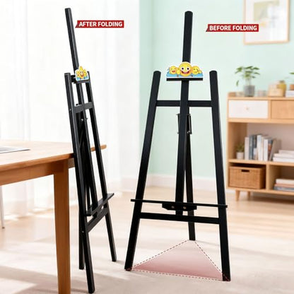 Black Smiley Wooden Easel for Painting