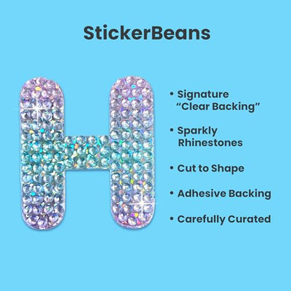 Sparkly Rhinestone Alphabet Letter Sticker H