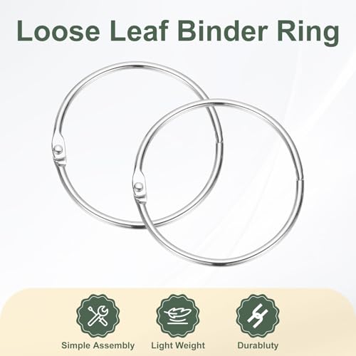 2.2" x 2.4" Loose Leaf Binder Rings (30 Count)