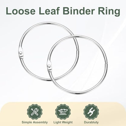 2.2" x 2.4" Loose Leaf Binder Rings (30 Count)