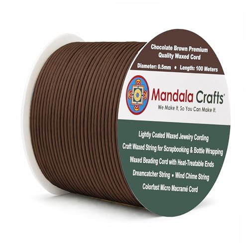 0.5mm Chocolate Brown Waxed Cord (327 Foot)