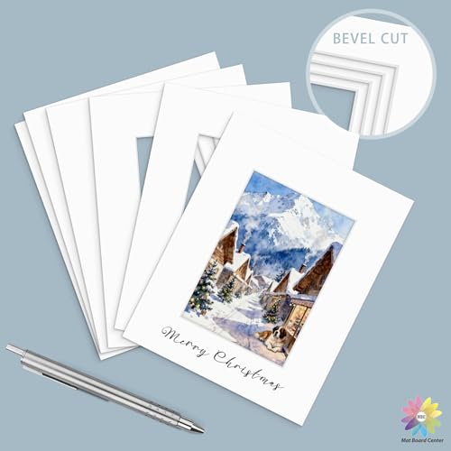 Mat Board Center 25 Pack 8x10 Picture Mat for 5x7 Photo White