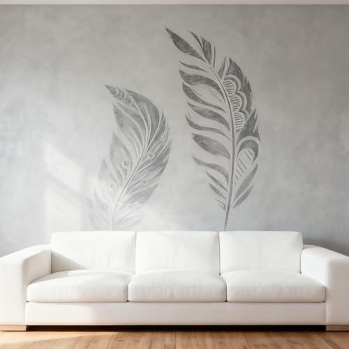 A4 Reusable Two Feathers Stencil for Painting