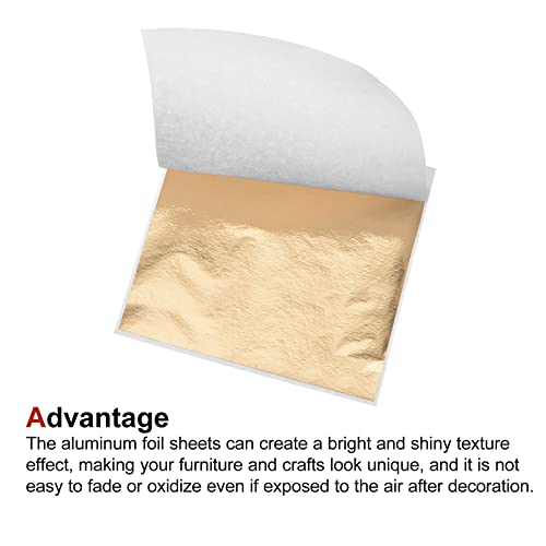 Gold Leaf Foil Sheet Champagne Gold Leaf Paper 3.3 x 3.1inch for Art Decoration