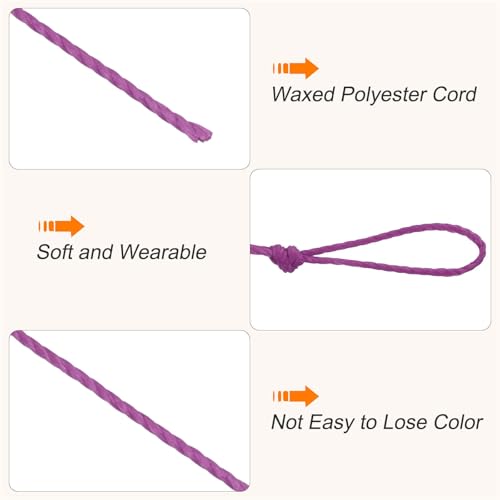 Waxed Cord 0.45mm Waxed Thread 87 Yard Wax String Leather Cord for Bracelet Making
