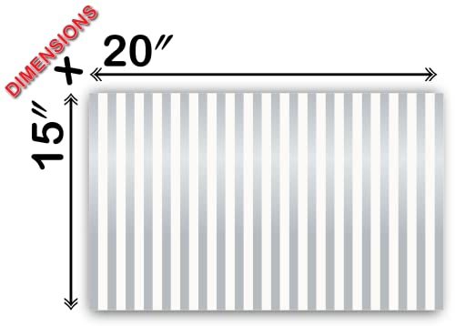 Metallic Silver Pin Stripe Print Gift Wrap Tissue Paper Size (100 Count)