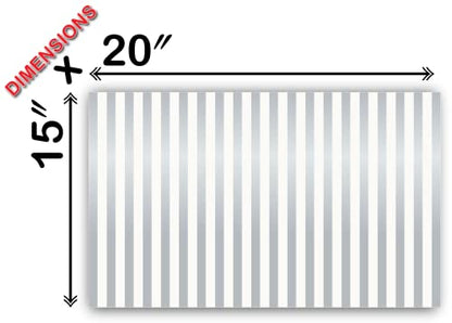Metallic Silver Pin Stripe Print Gift Wrap Tissue Paper Size (100 Count)