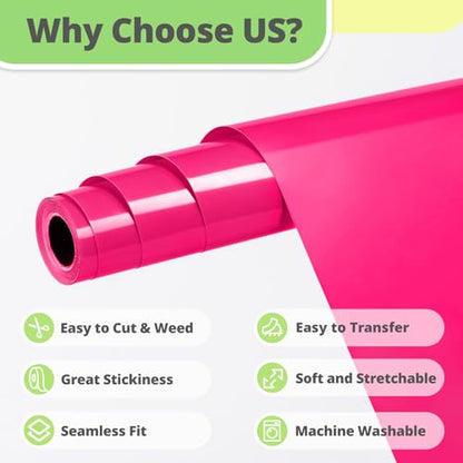 Neon Pink HTV Vinyl Roll