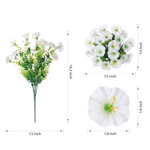 Artificial Flowers Fake Plants for Outdoors Decoration (12 Count)