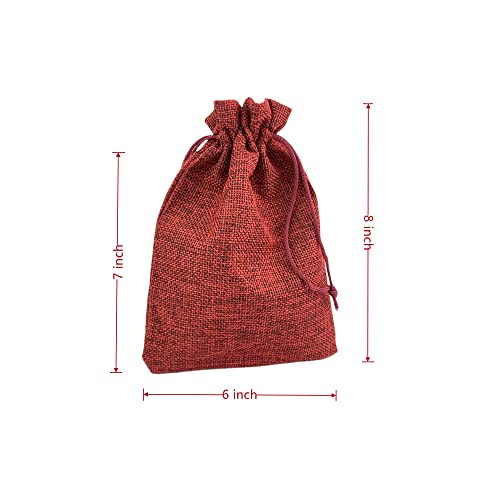 Pack of 25 Burlap Gift Bags with Drawstring Linen Jewelry Pouches Wedding Hessian Jute Bags for Birthday Jewelry and Treat Pouches Party Wedding Favors Gift Art and DIY Craft (25 Count)