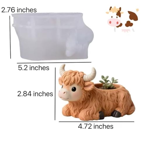3D Highland Cow Mold for Plaster