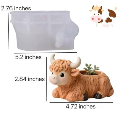 3D Highland Cow Mold for Plaster