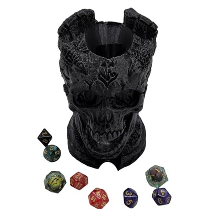 Dark Skull Dice Tower Dungeons and Dragons RPG abletop Roleplaying Game Jail D&D (7 Count)