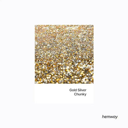 Resin Glitter Gold Silver 100g Chunky Polyurethane & Epoxy Glitter (3.5 Ounce)