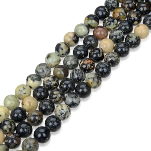 90pcs Adabele Natural African Yellow Turquoise Gemstone 8mm Round Beads (92 Count)