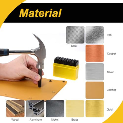 36 Pack 1/2-Inch Metal Stamping Kit Steel Letter Stamp Set