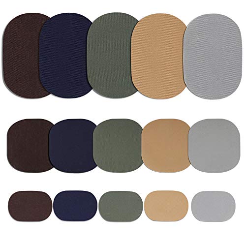 30 Pieces Twill Fabric Patches Fabric Repair Patches Iron on Twill Patch Clothing Repair Patch Kit for Jacket Clothes (30 Count)