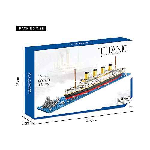 Titanic Architecture Micro Building Blocks Model Kit for Adults Age of 14+ (1872 particles)