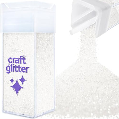 Craft Glitter Shaker White Iridescent 110g Fine (4.5 Ounce)