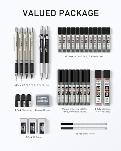 37PCS Art Mechanical Pencil Set (6 Count)