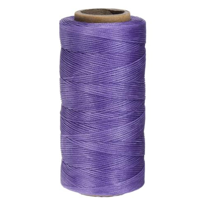 150D 0.8mm Flat Waxed Thread 284 Yards Polyester Leather Sewing Waxed String Hand Stitching Waxed Cord for Leather Stitching Sewing Bookbinding DIY Craft Light Purple
