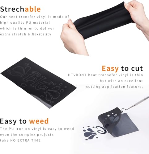 Black HTV Heat Transfer Vinyl Bundle (24 Count)