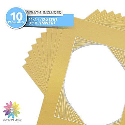 Mat Board Center 10 Pack 11x14 Photo Mats for 8x10 Picture (10 Count)