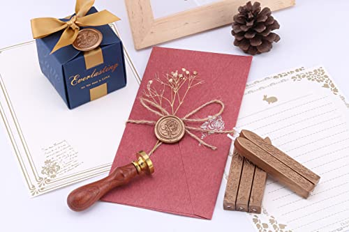 5Pcs Bronze Gold Sealing Wax Sticks with Wicks for Wax Seal Stamp (5 Count)
