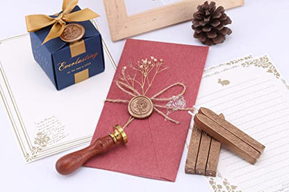 5Pcs Bronze Gold Sealing Wax Sticks with Wicks for Wax Seal Stamp (5 Count)