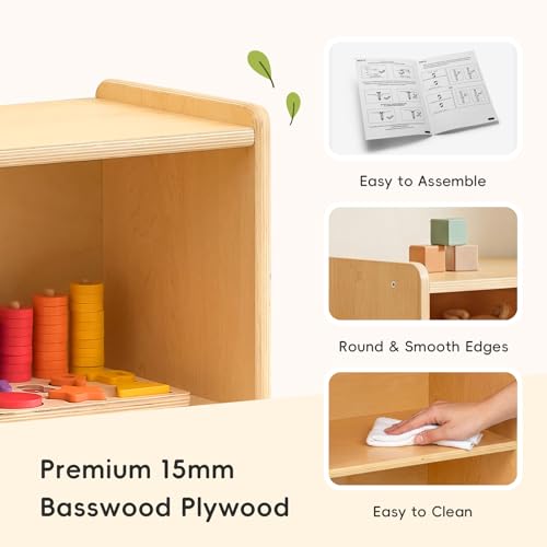 L Shape Montessori Bookshelf for Compact Corner Space