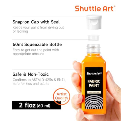 Fabric Paint 18 Colors Permanent Soft Fabric Paint in Bottles